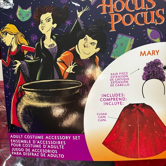 Disney Hocus Pocus Mary Sanderson Costume Accessory Set Adults Halloween NWT - Picture 5 of 5